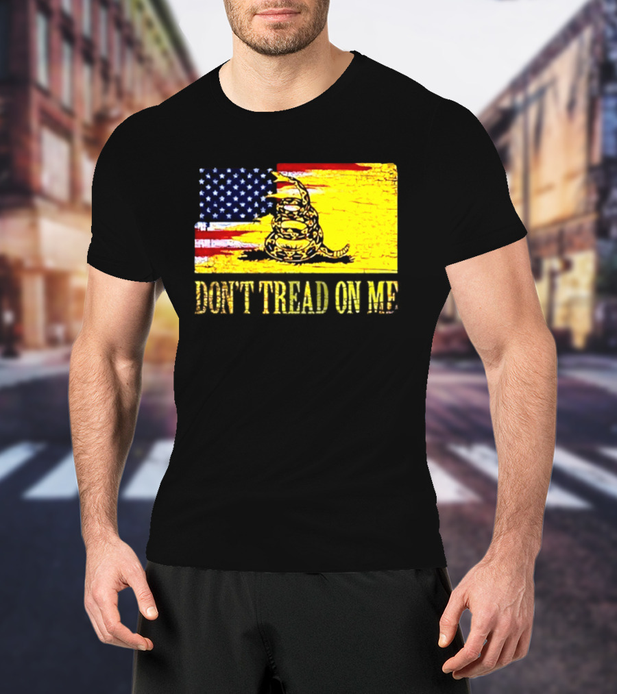 American Flag And Gadsden Snake Don't Tread On Me T-Shirt