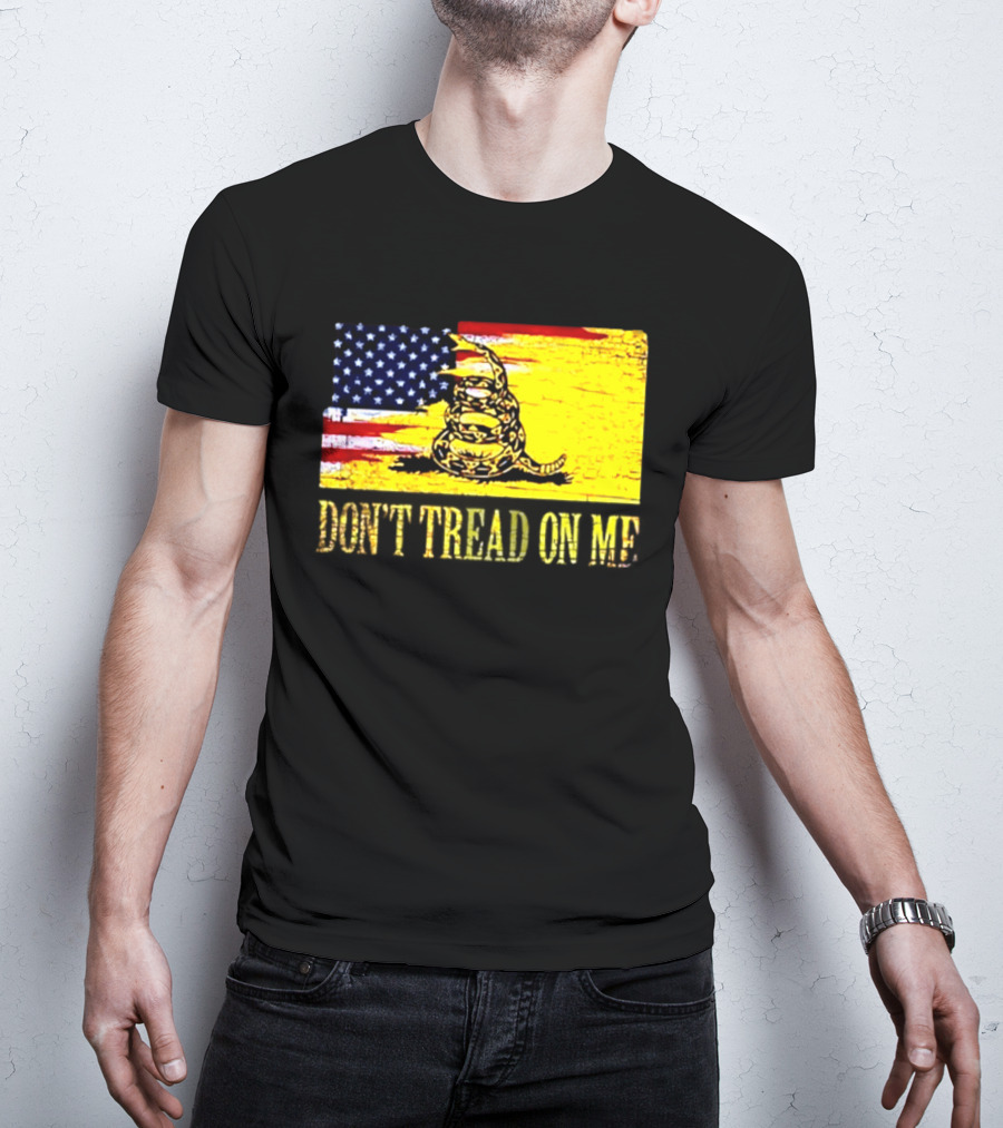 American Flag And Gadsden Snake Don't Tread On Me T-Shirt