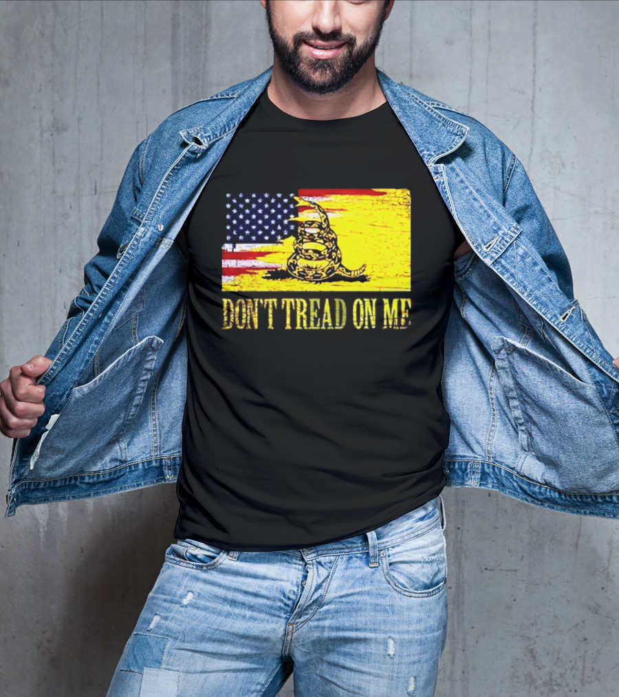 American Flag And Gadsden Snake Don't Tread On Me T-Shirt
