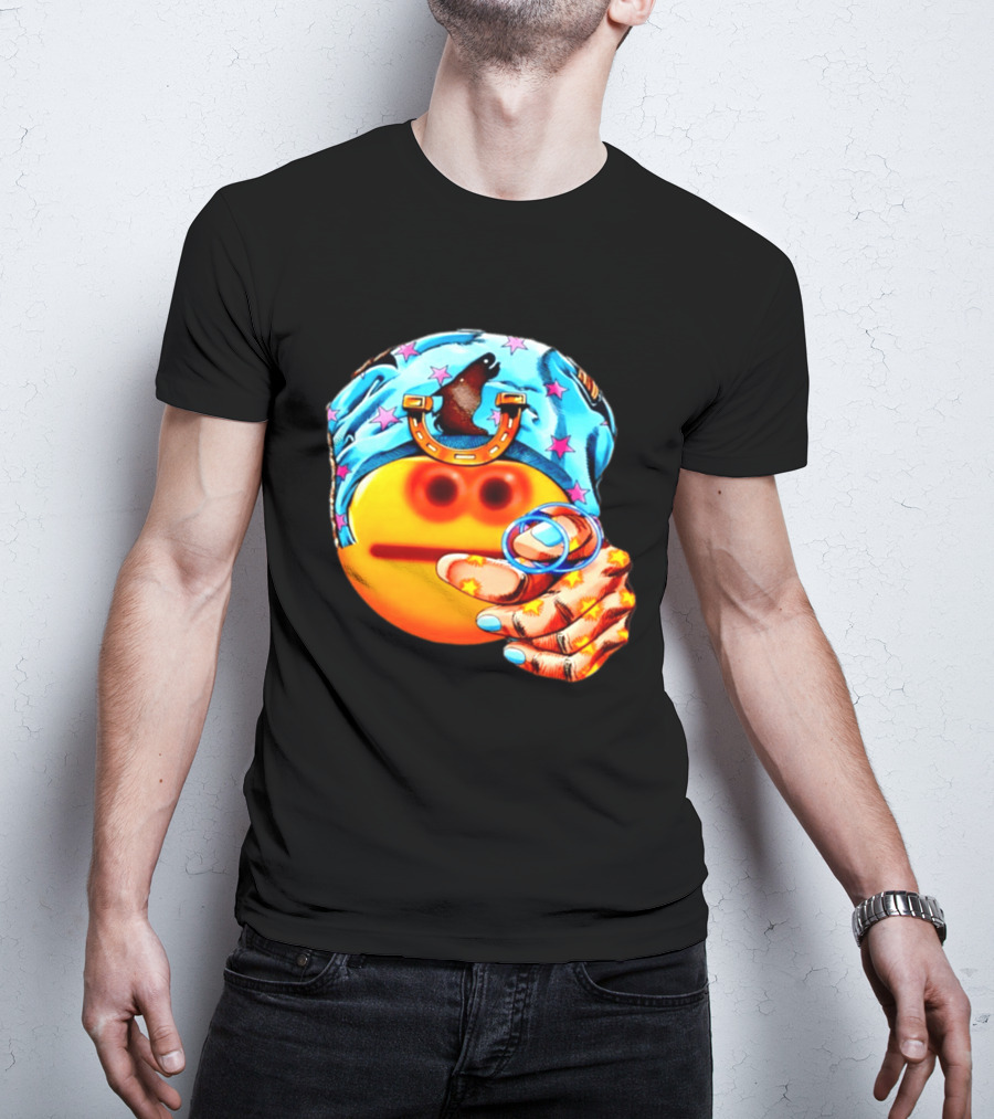 Johnny Joestar Emoji Icon With Star And Horse T-Shirt