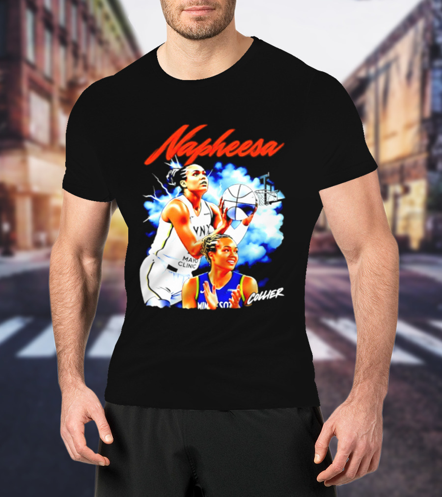 Napheesa Collier Minnesota Lynx Basketball Player In Action T-Shirt
