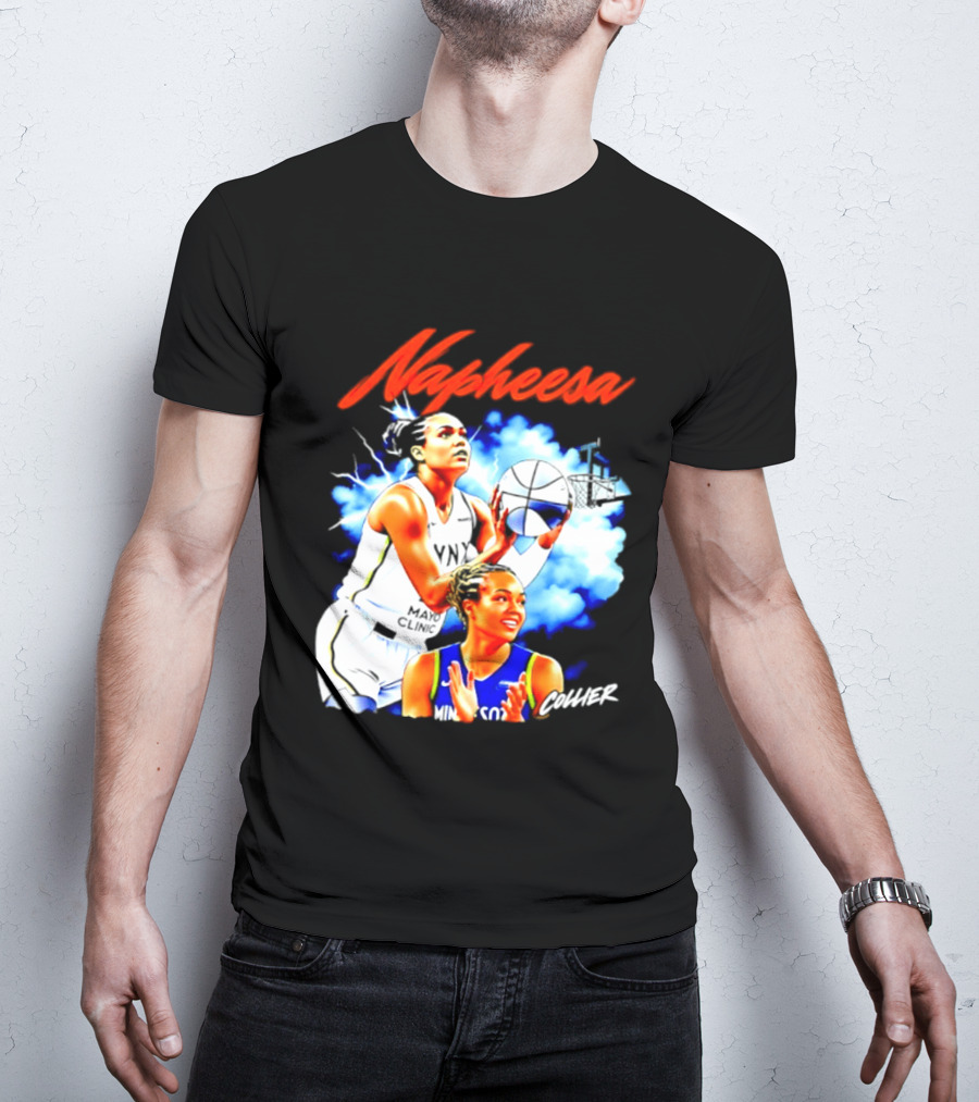 Napheesa Collier Minnesota Lynx Basketball Player In Action T-Shirt