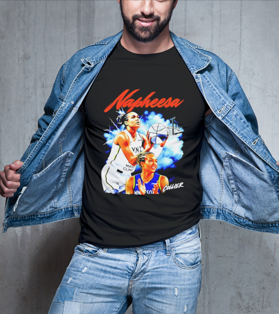 Napheesa Collier Minnesota Lynx Basketball Player In Action T-Shirt