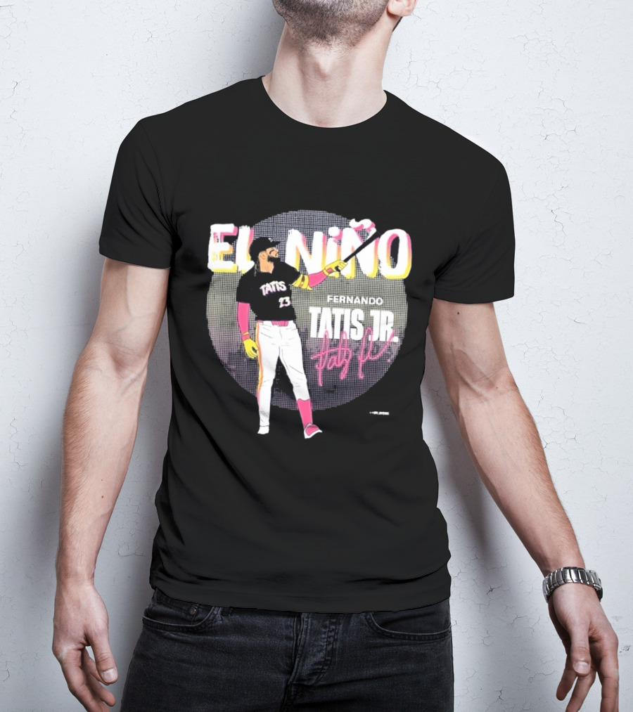 Padres Fernando Tatis Jr El Niño 23 Pink Bat Baseball T-Shirt