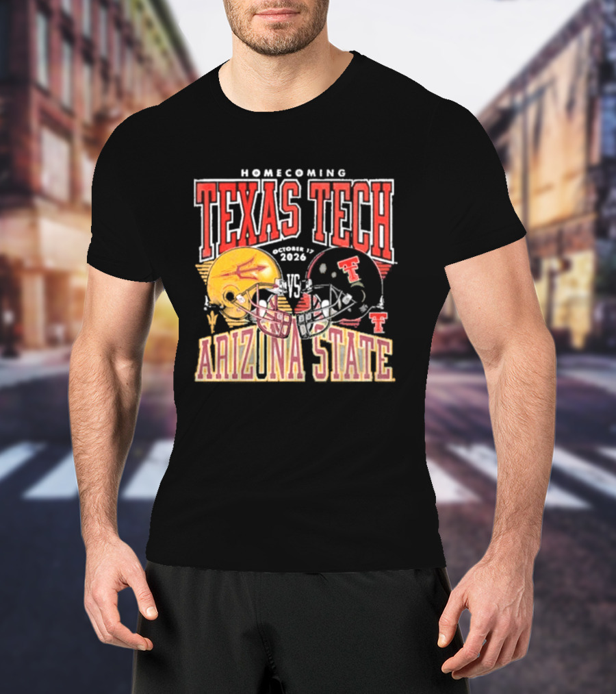 Texas Tech Vs Arizona State Homecoming Football 2026 Helmet Showdown T-Shirt