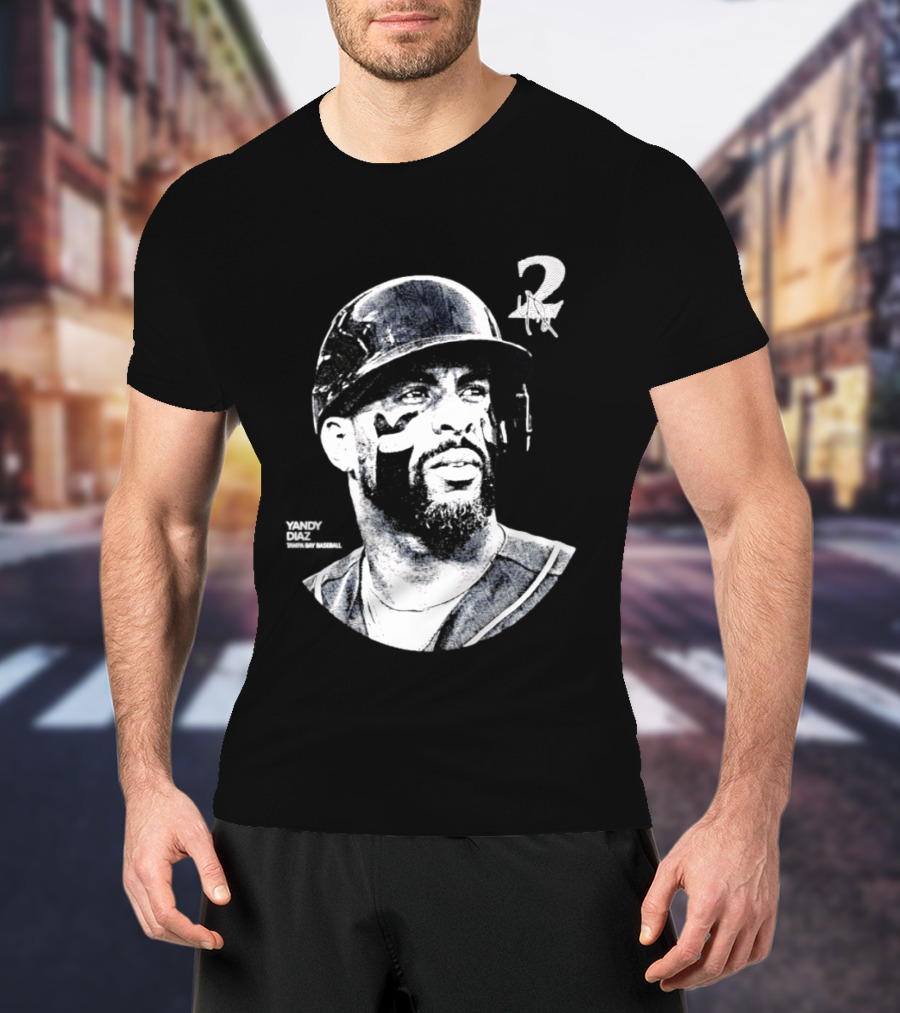 Yandy Diaz Tampa Bay Rays MLB 2026 Lineage Series Player Portrait Baseball Edition T-Shirt