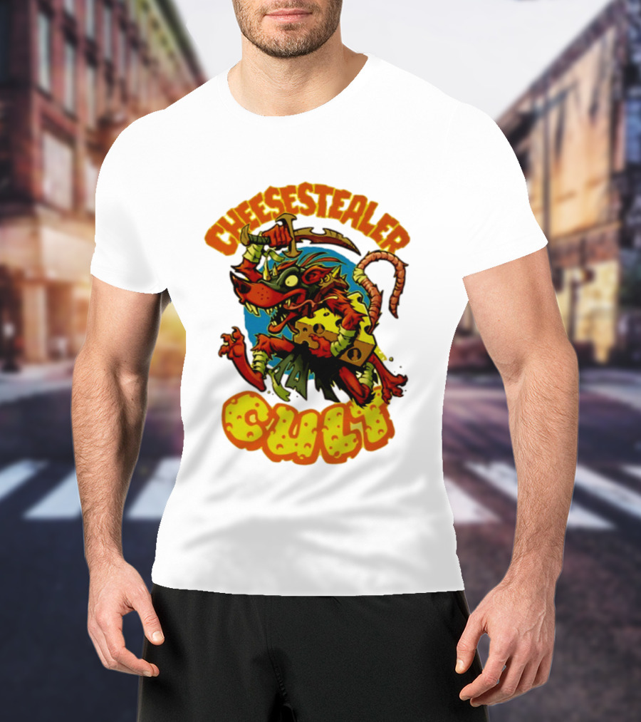 Cheesestealer Cult Rat With Cheese Halloween Fantasy T-Shirt