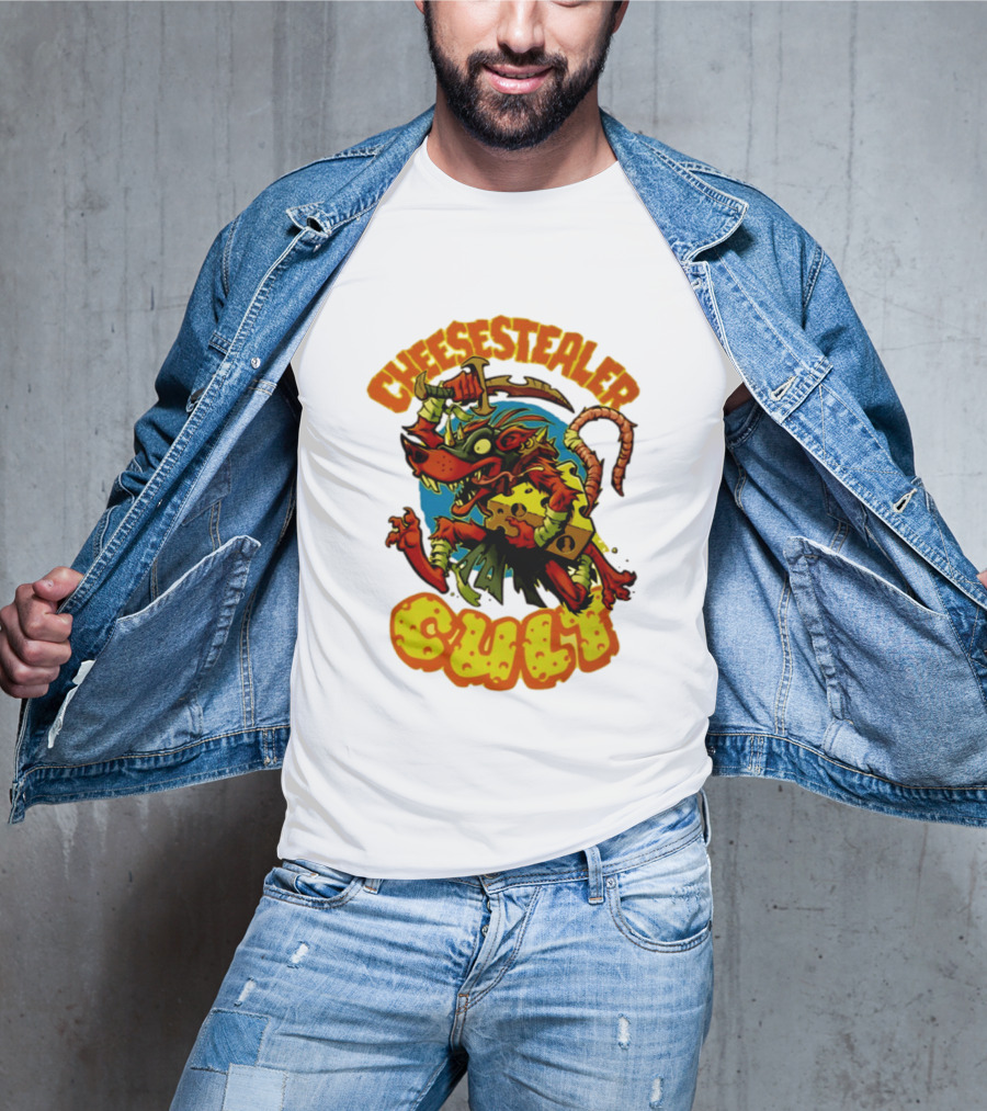 Cheesestealer Cult Rat With Cheese Halloween Fantasy T-Shirt