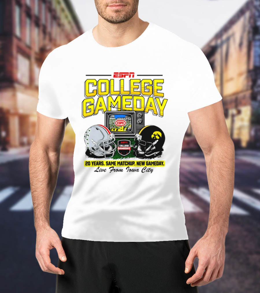 ESPN College GameDay 2026 Iowa Hawkeyes Vs Ohio State Buckeyes 20 Years Same Matchup Iowa City T-Shirt
