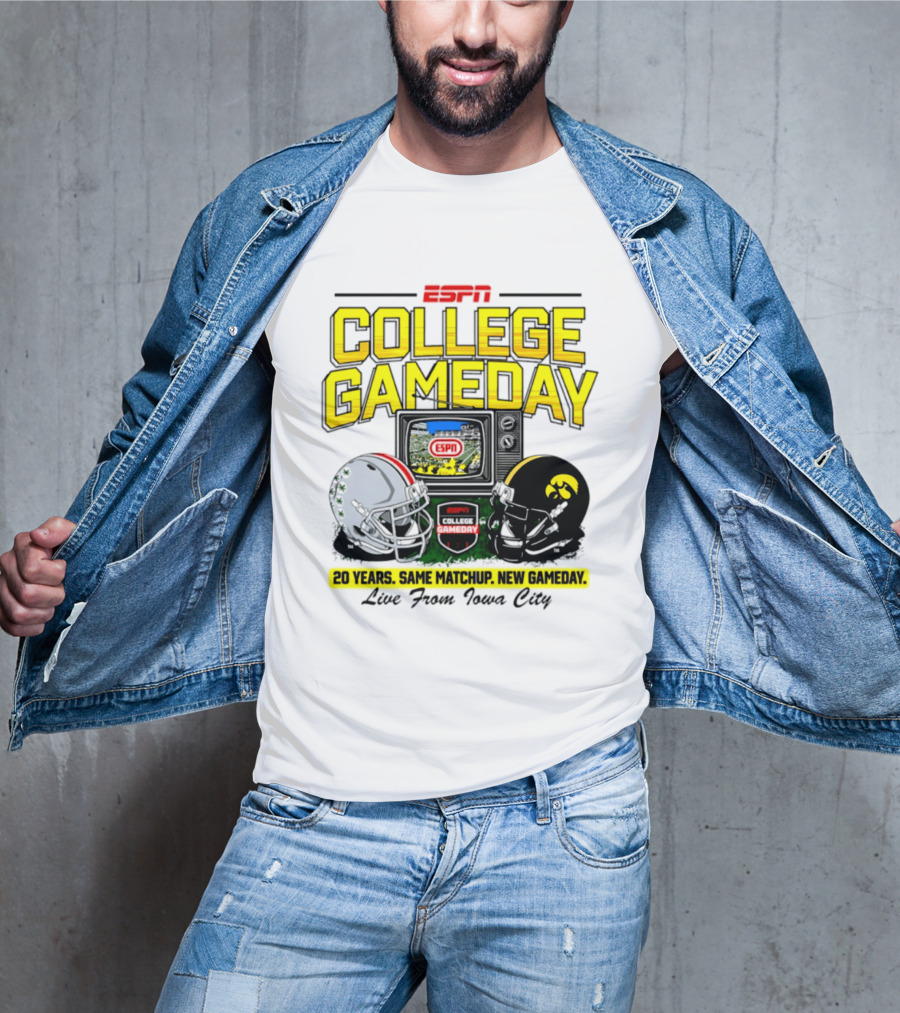 ESPN College GameDay 2026 Iowa Hawkeyes Vs Ohio State Buckeyes 20 Years Same Matchup Iowa City T-Shirt
