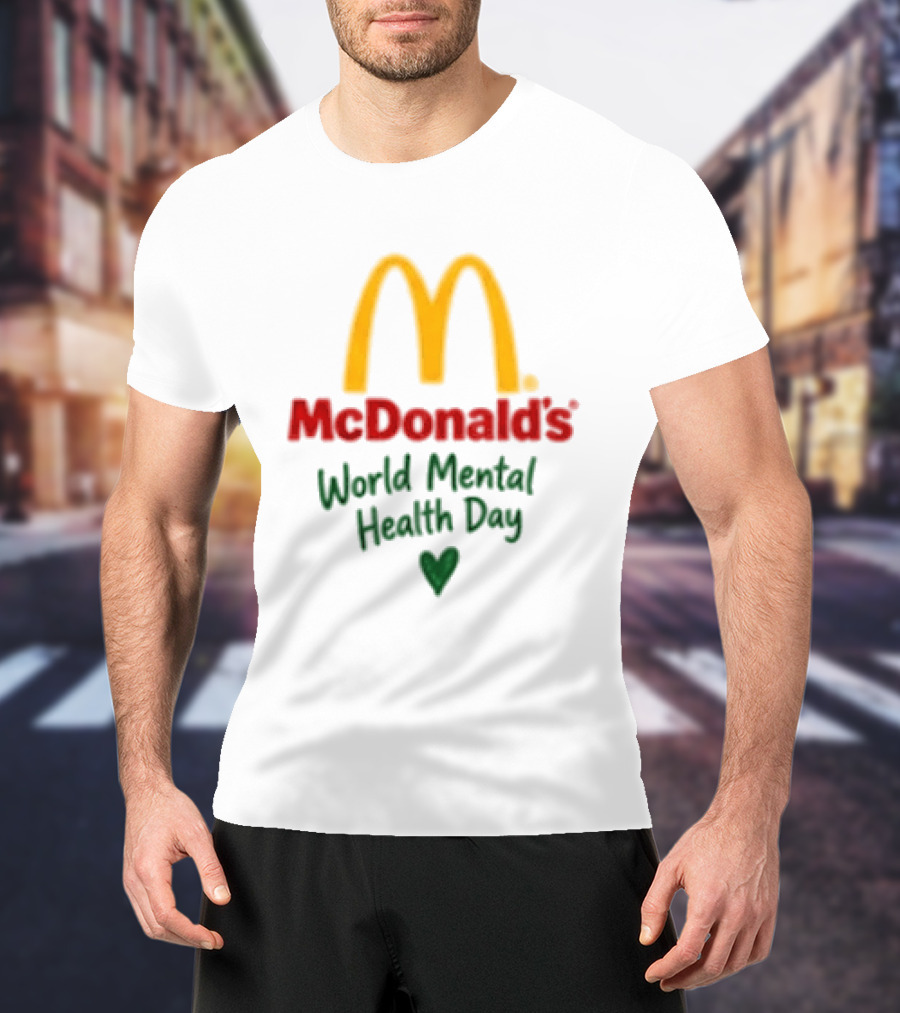 McDonald's World Mental Health Day Green Ribbon Awareness T-Shirt