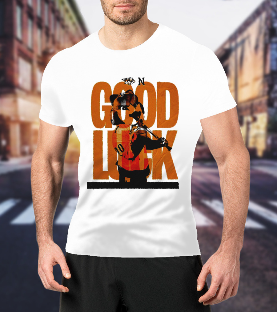 Nashville Predators Gnash Good Luck Hockey T-Shirt