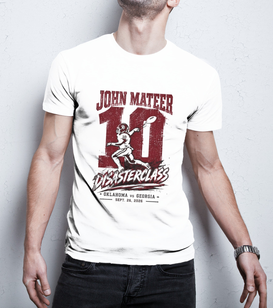 NCAA 2026 Oklahoma Vs Georgia John Mateer 10 Disasterclass Sept 26 T-Shirt