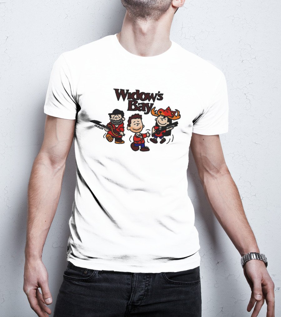 Widow's Bay Cartoon Characters With Bold Outfits And Musical Instruments T-Shirt