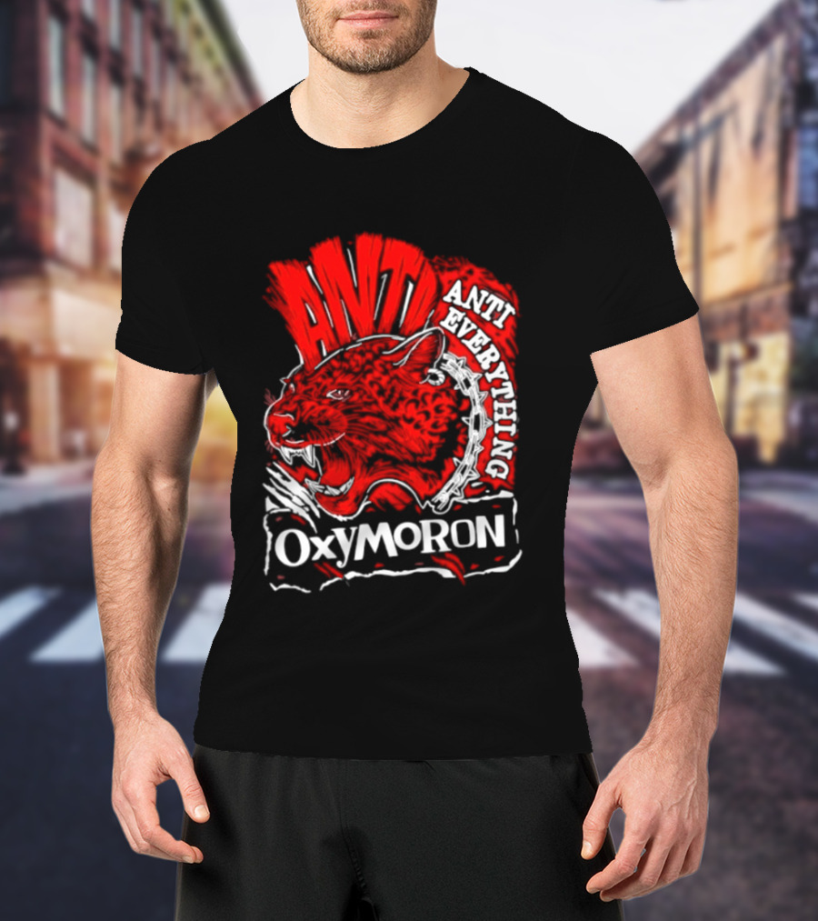 Anti Everything Oxymoron Panther Punk Rock T-Shirt