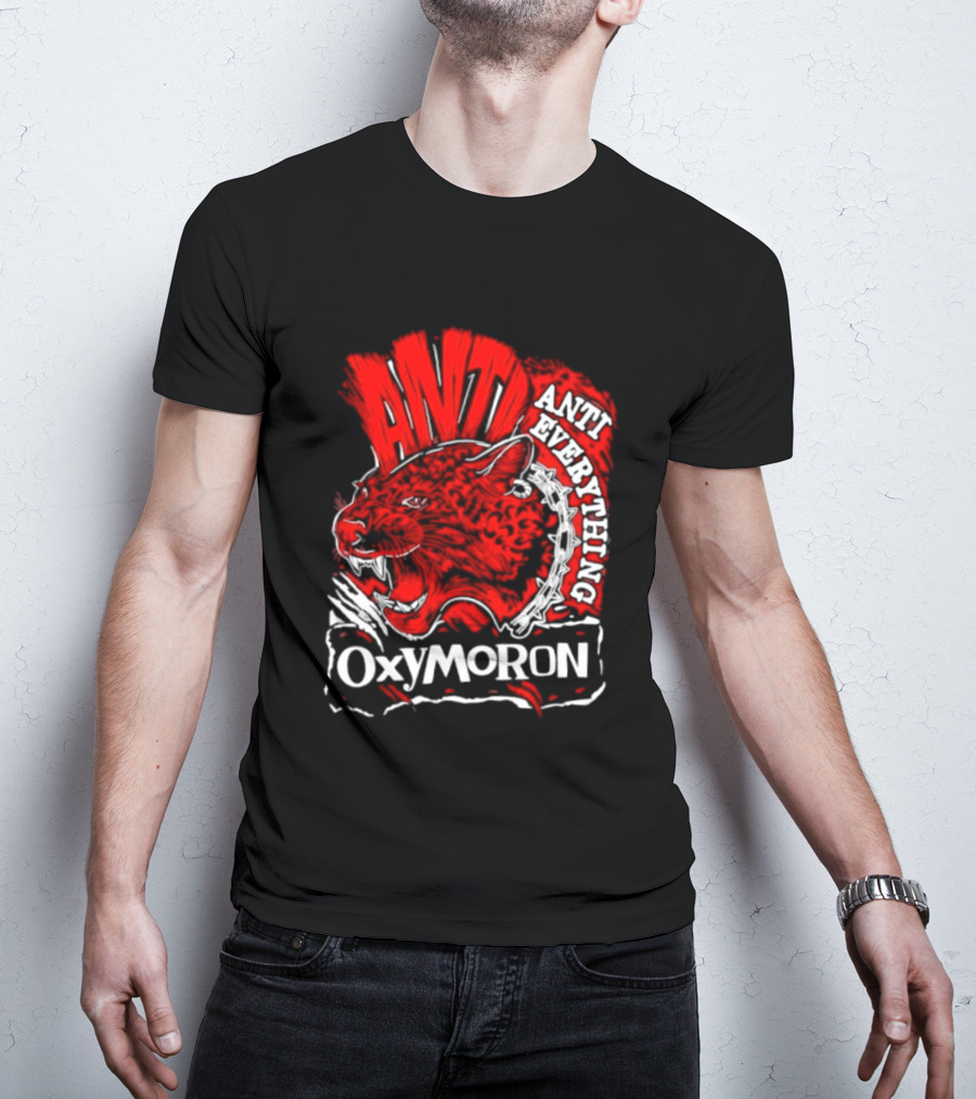 Anti Everything Oxymoron Panther Punk Rock T-Shirt