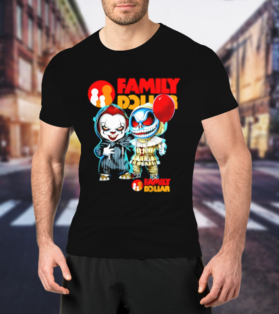 Family Dollar Pennywise Skellington 2026 Halloween Collaboration Red Balloon T-Shirt