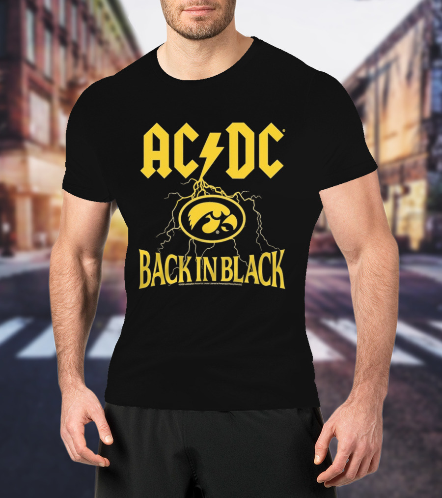 Iowa Hawkeyes AC/DC Back In Black PWRUP Tour MetLife Stadium East Rutherford NJ October 2 2026 T-Shirt