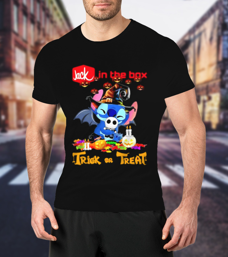 Jack In The Box Stitch Halloween Trick Or Treat 2026 T-Shirt