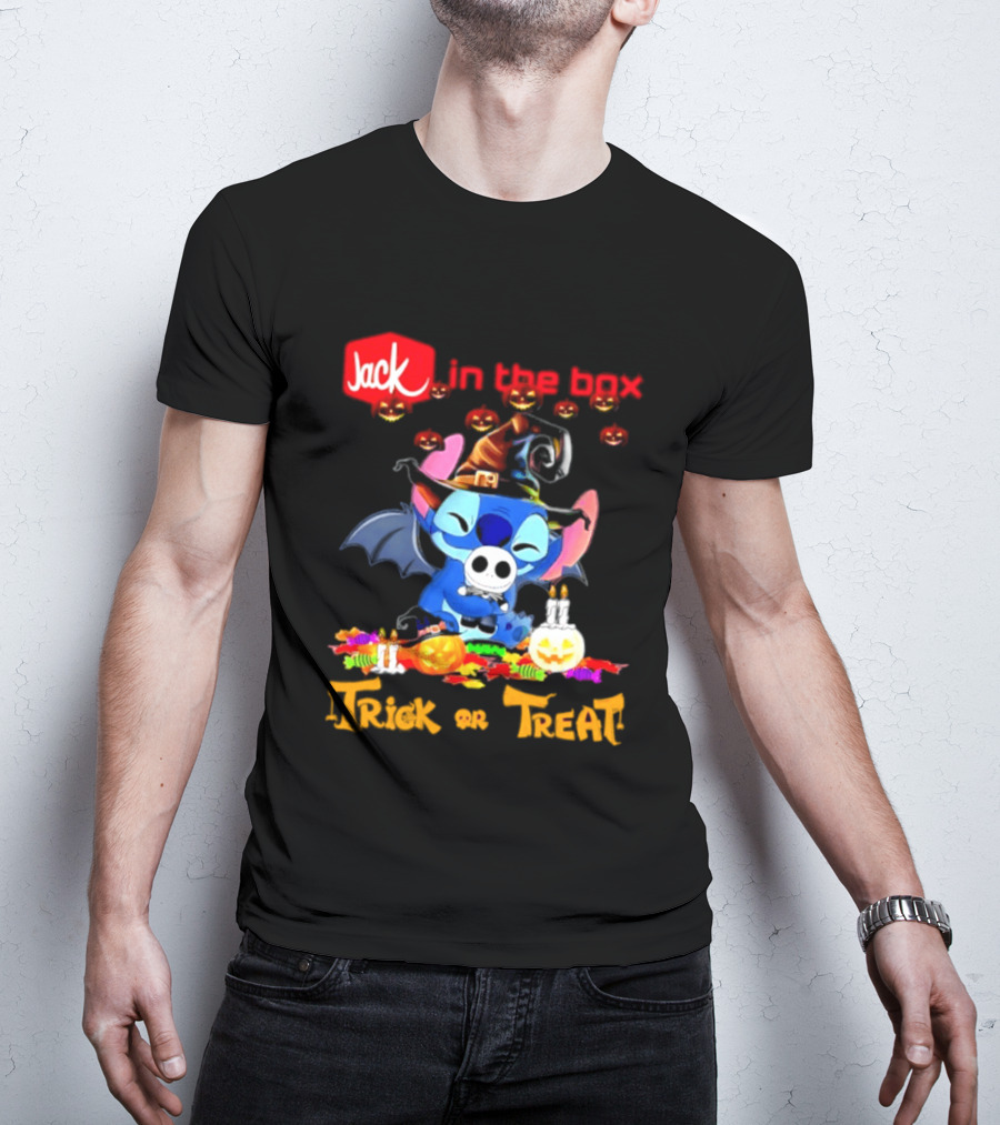 Jack In The Box Stitch Halloween Trick Or Treat 2026 T-Shirt