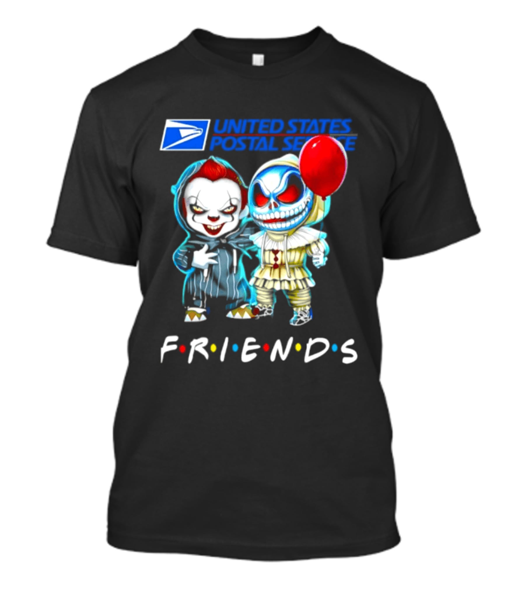 United States Postal Service Pennywise Skellington Friends 2026 Halloween T-Shirt