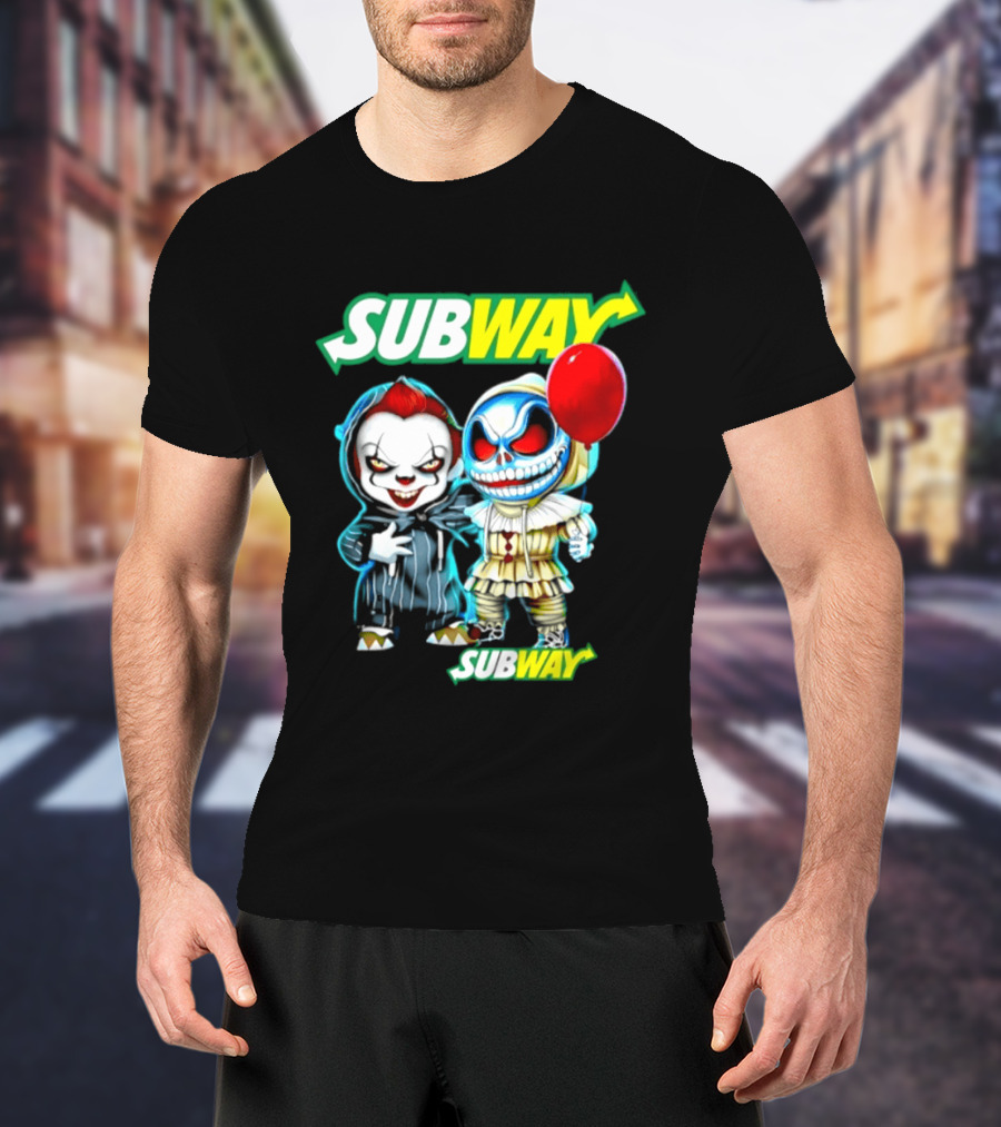Subway Halloween 2026 Pennywise Skellington Red Balloon T-Shirt