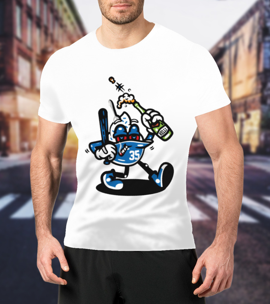 Cody Bellinger 35 Belli Champagne Celebration Baseball Cartoon T-Shirt