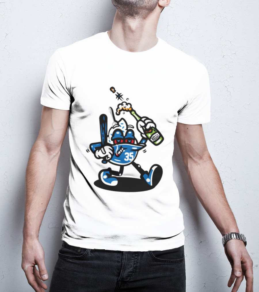 Cody Bellinger 35 Belli Champagne Celebration Baseball Cartoon T-Shirt