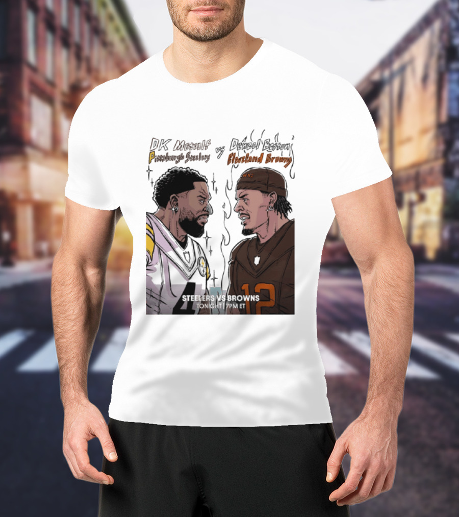 DK Metcalf Pittsburgh Steelers Vs Denzel Boston Cleveland Browns Steelers Vs Browns T-Shirt