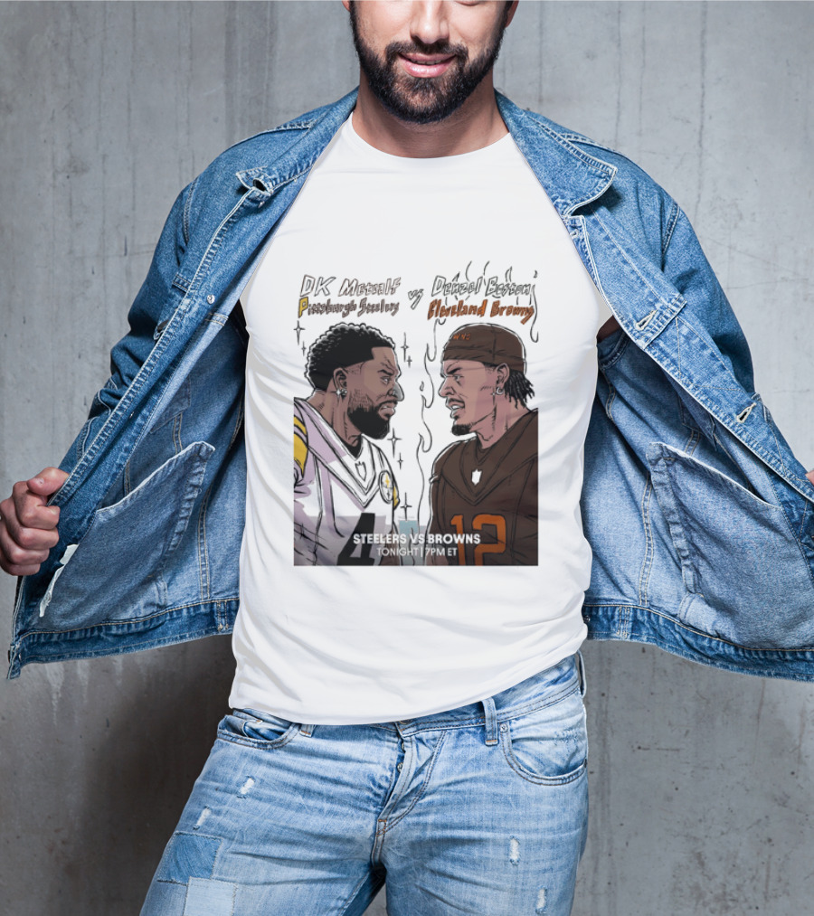 DK Metcalf Pittsburgh Steelers Vs Denzel Boston Cleveland Browns Steelers Vs Browns T-Shirt