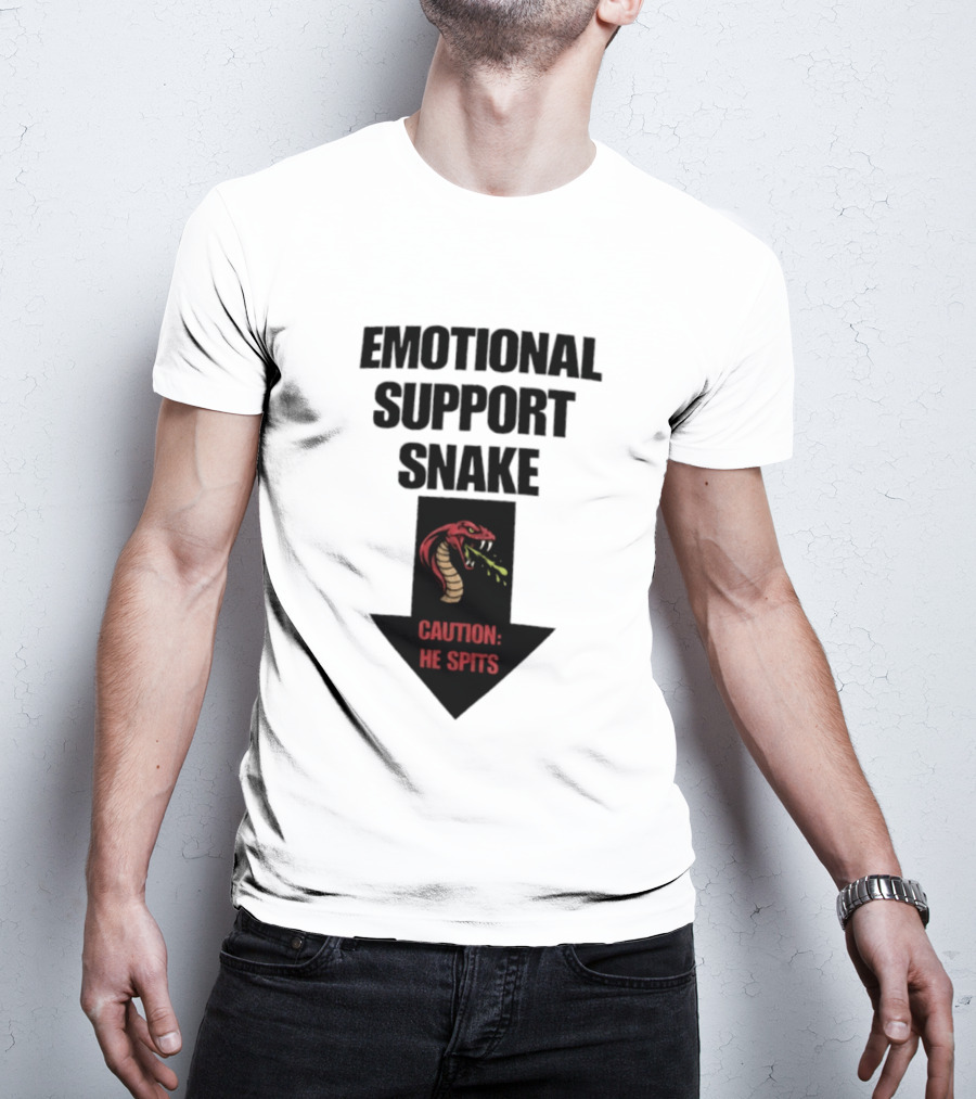 Emotional Support Snake Caution He Spits Arrow T-Shirt
