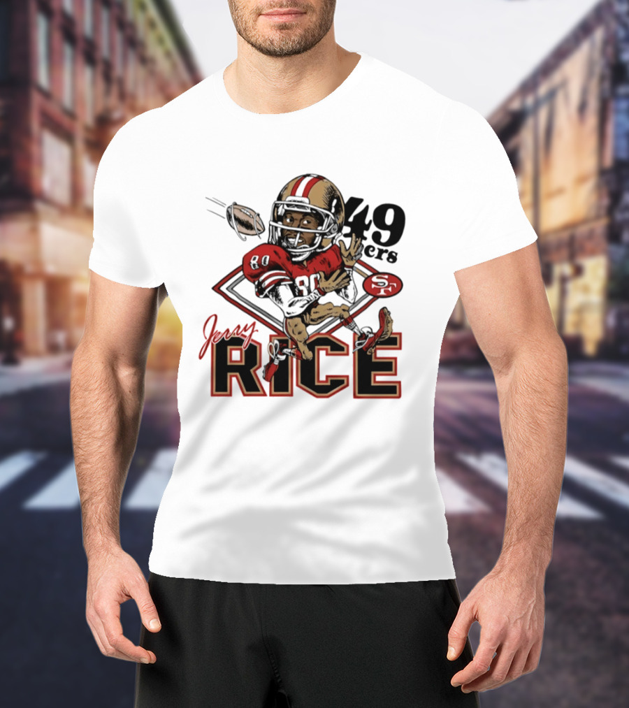 Jerry Rice San Francisco 49ers Caricature T-Shirt