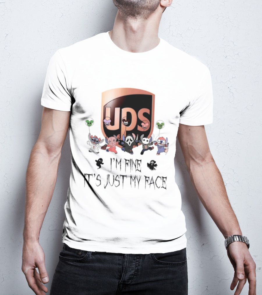 UPS X Stitch Halloween 2026 I'm Fine It's Just My Face T-Shirt