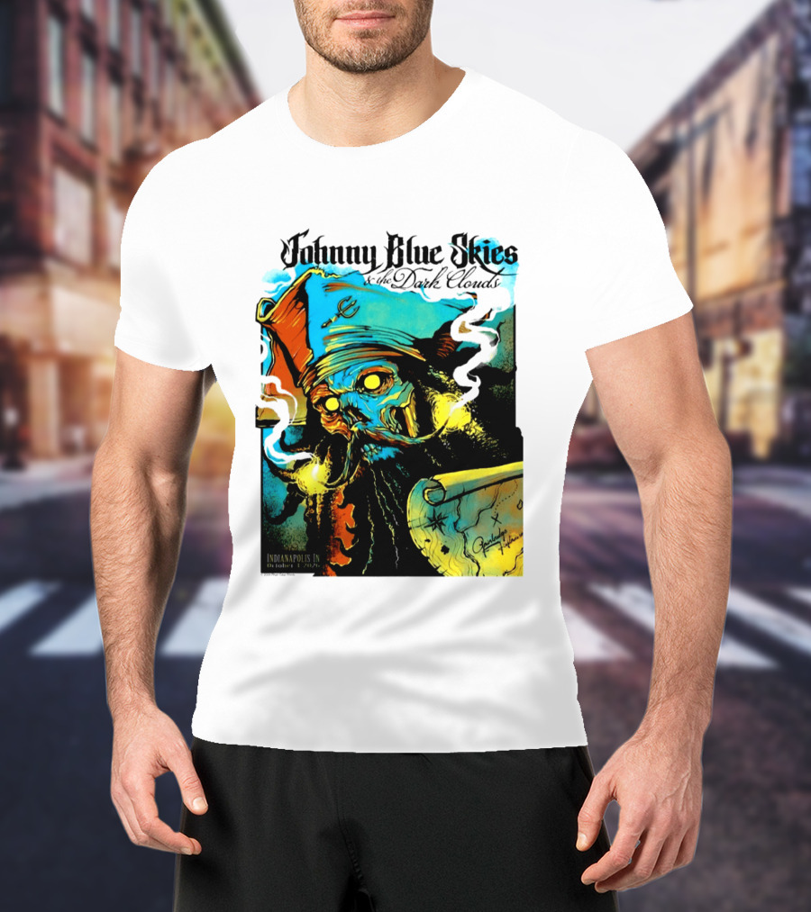 Johnny Blue Skies And The Dark Clouds Pirate Map Gainbridge Fieldhouse Indianapolis 2026 Event T-Shirt