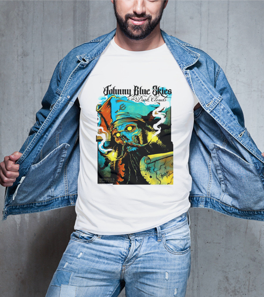 Johnny Blue Skies And The Dark Clouds Pirate Map Gainbridge Fieldhouse Indianapolis 2026 Event T-Shirt