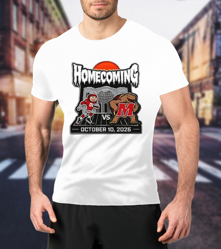 Ohio State Buckeyes Vs Maryland Terrapins October 10 2026 Homecoming Football T-Shirt