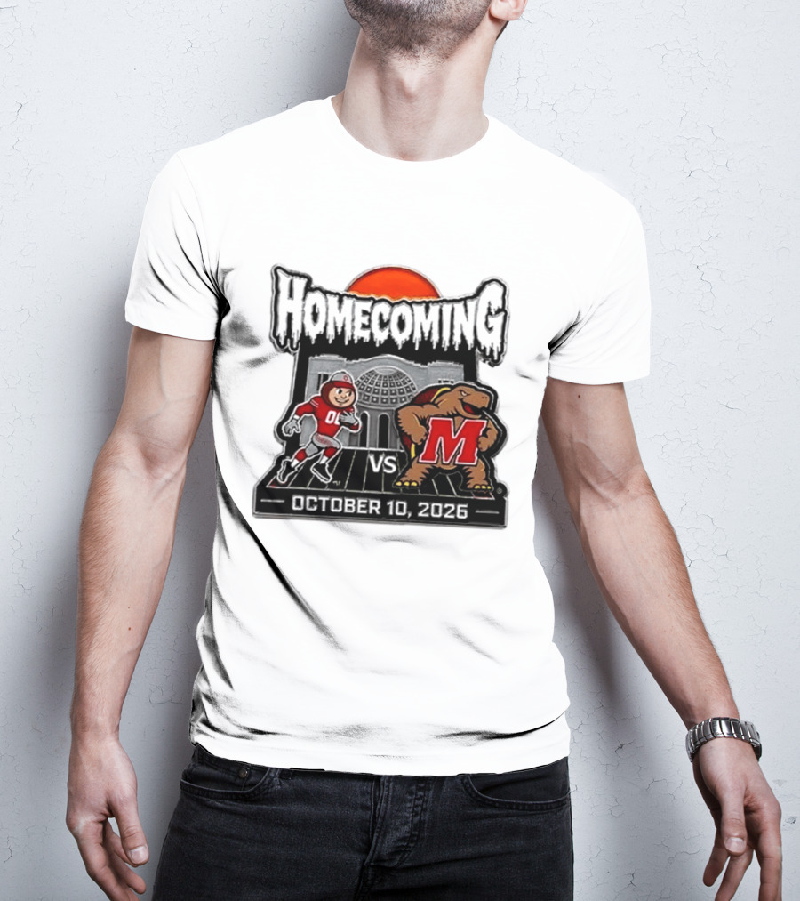 Ohio State Buckeyes Vs Maryland Terrapins October 10 2026 Homecoming Football T-Shirt