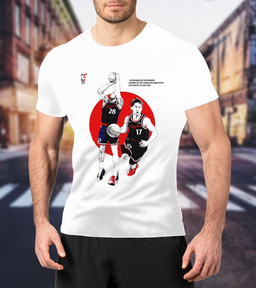 Rui Hachimura Yuki Kawamura Japanese Duo Clippers NBA Basketball 28 17 T-Shirt