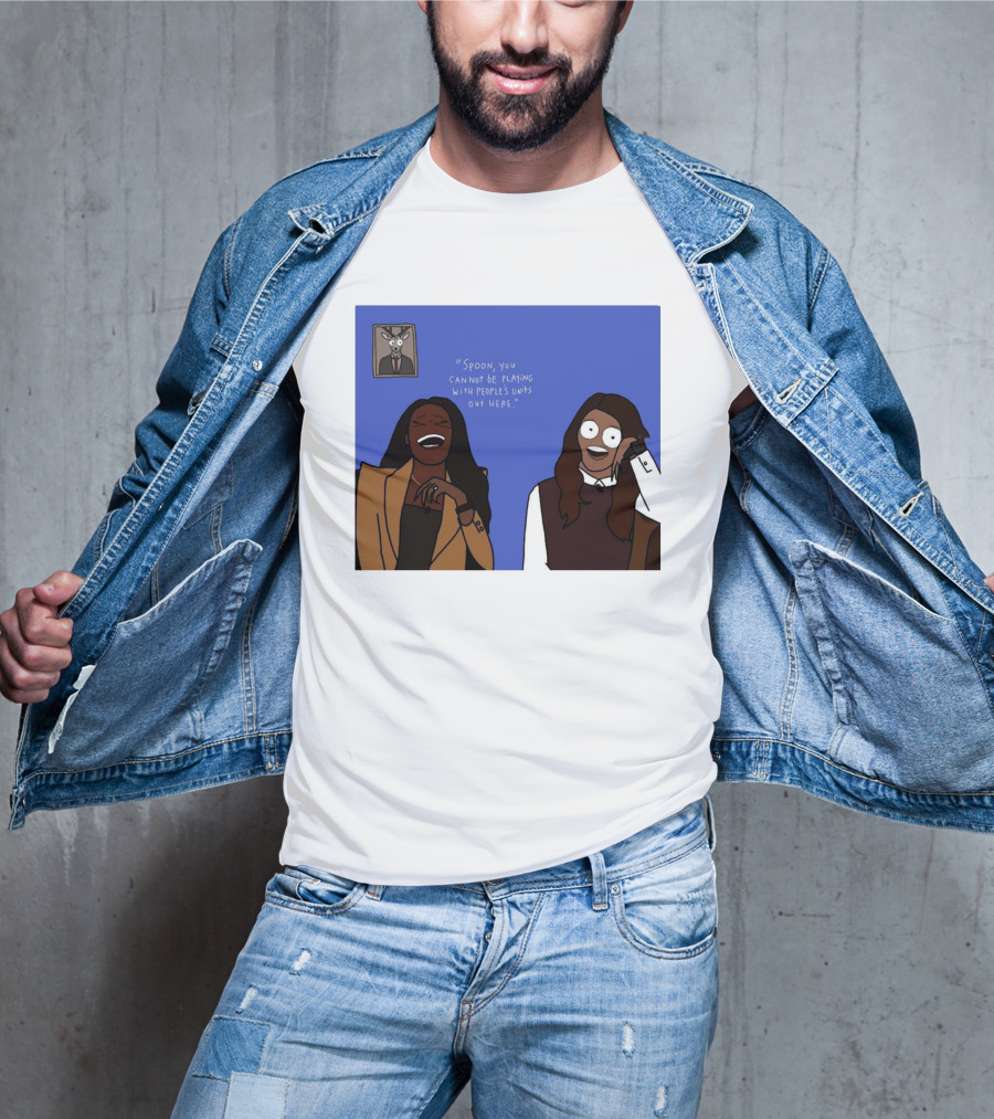 Spoon You Cannot Be Playing Meme Cartoon Laughter Scene T-Shirt