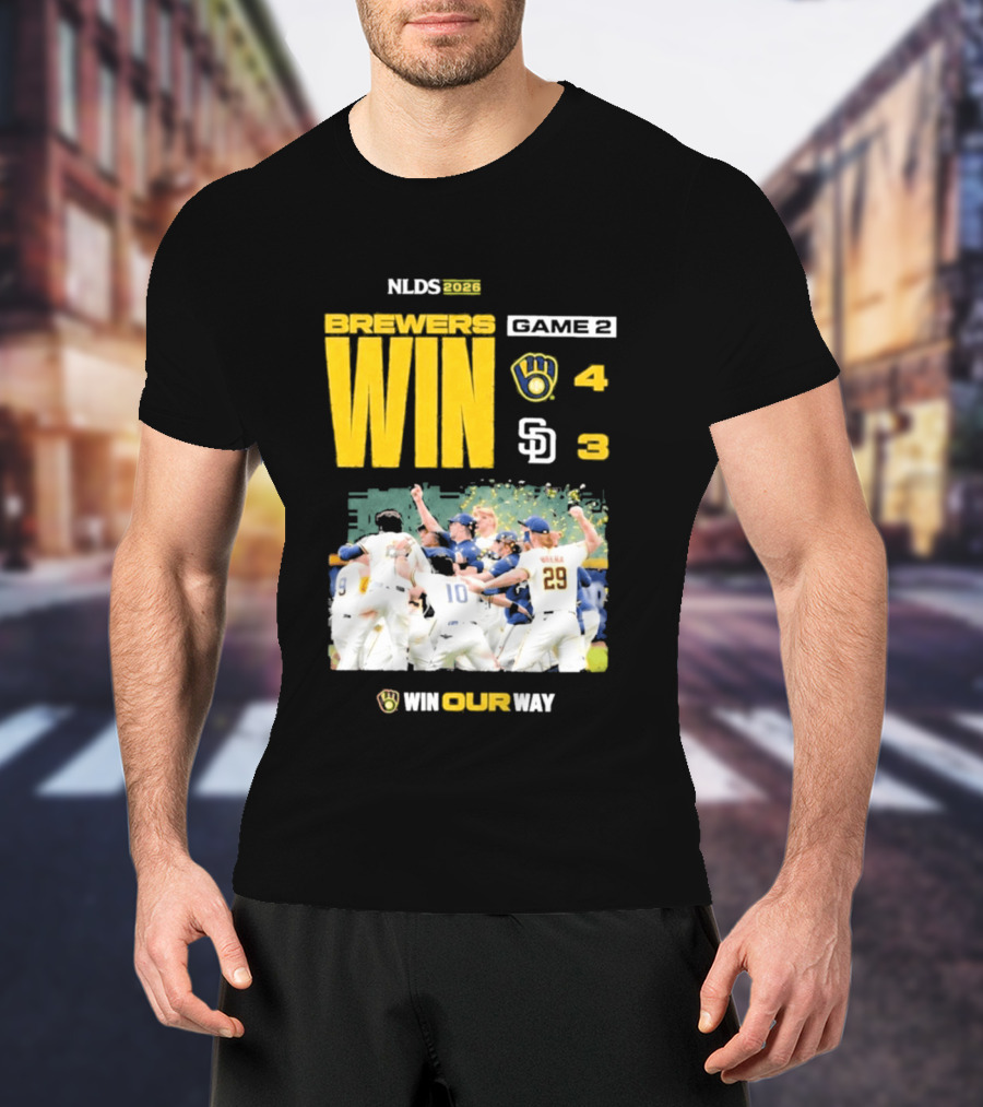 NLDS 2026 Brewers Win Game 2 Win Our Way 4 3 Victory Celebration T-Shirt
