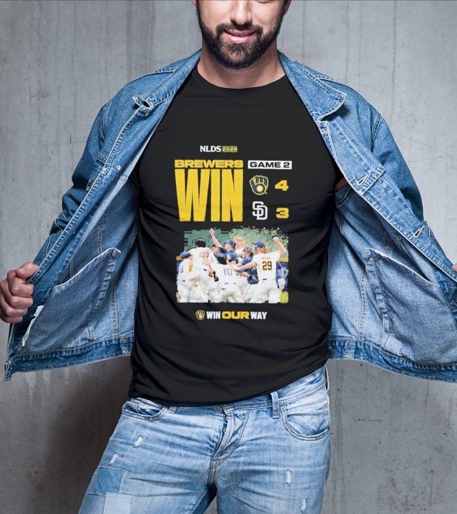 NLDS 2026 Brewers Win Game 2 Win Our Way 4 3 Victory Celebration T-Shirt