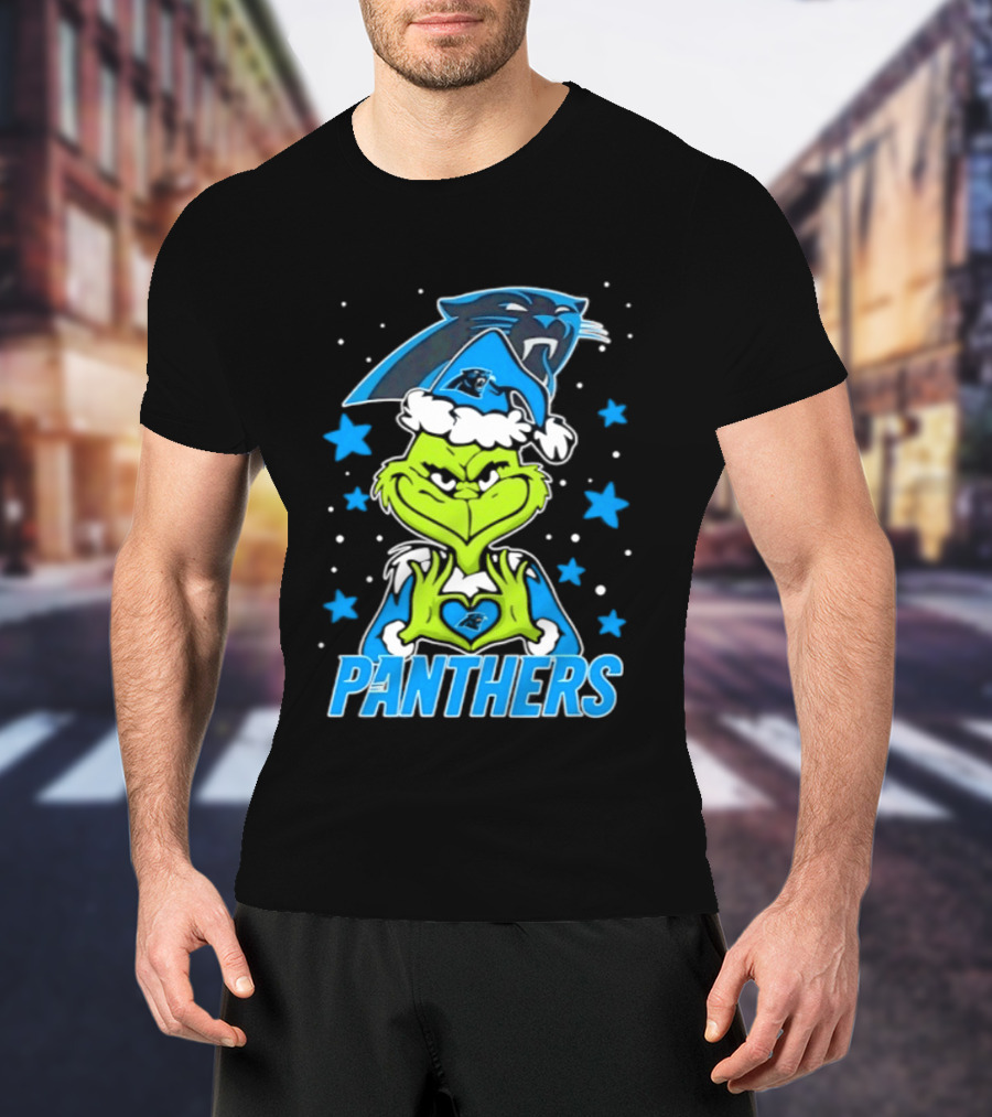 Carolina Panthers Grinch Love Hands Christmas 2026 Football Magic T-Shirt