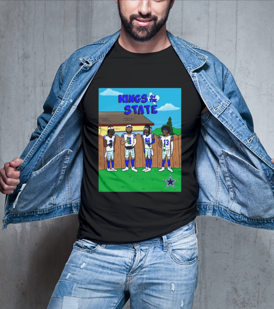 Dallas Cowboys Kings Of The State Football Team Texas Dedication T-Shirt