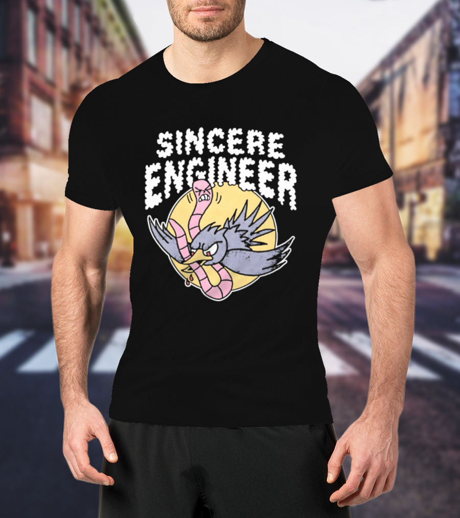 Sincere Engineer Bird With Worm Punk Rock T-Shirt