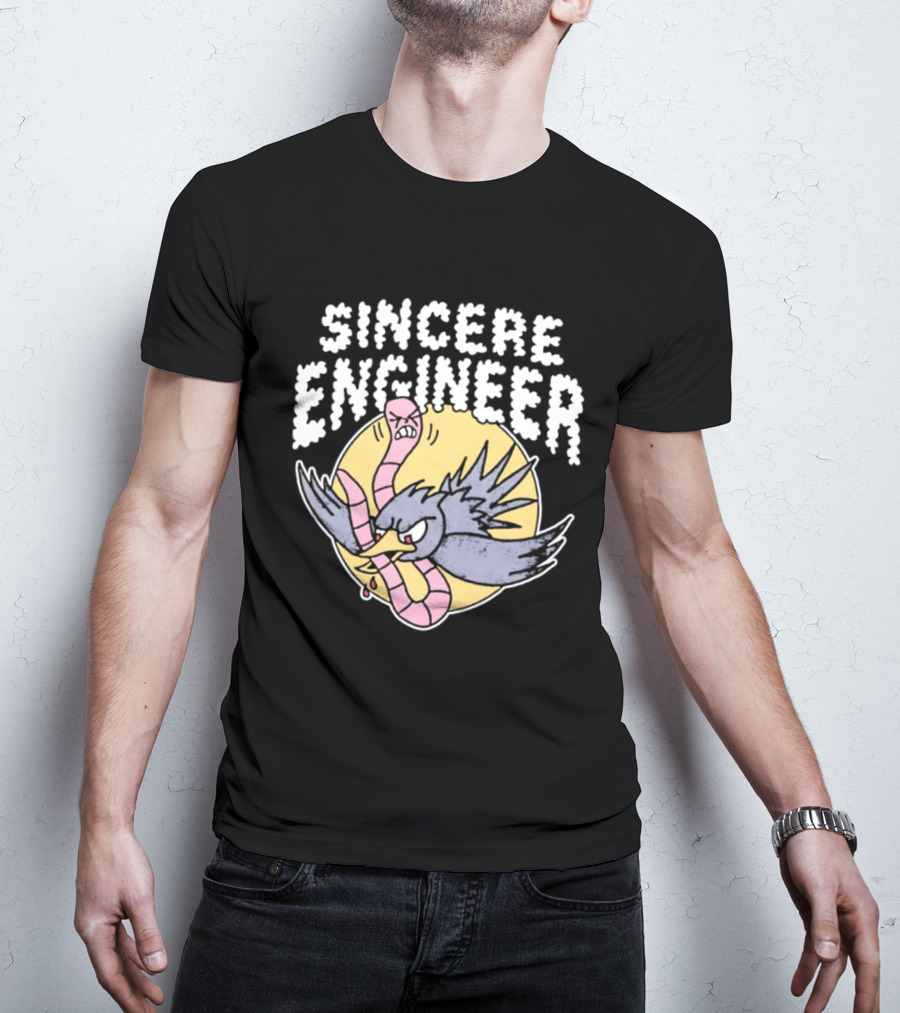 Sincere Engineer Bird With Worm Punk Rock T-Shirt