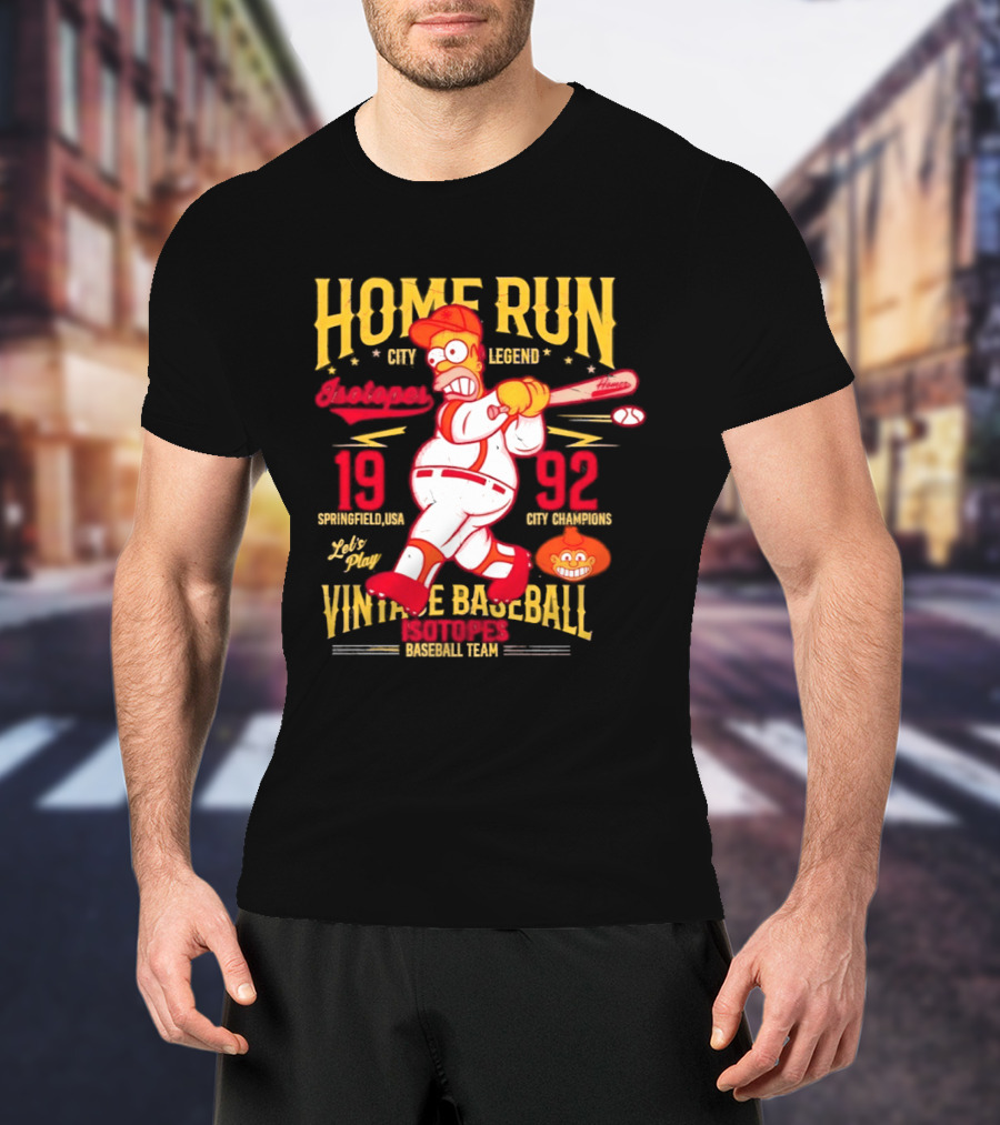 Home Run City Legend Springfield USA 1992 Let's Play Vintage Baseball Team T-Shirt