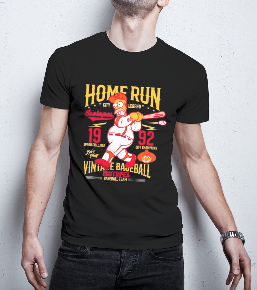 Home Run City Legend Springfield USA 1992 Let's Play Vintage Baseball Team T-Shirt