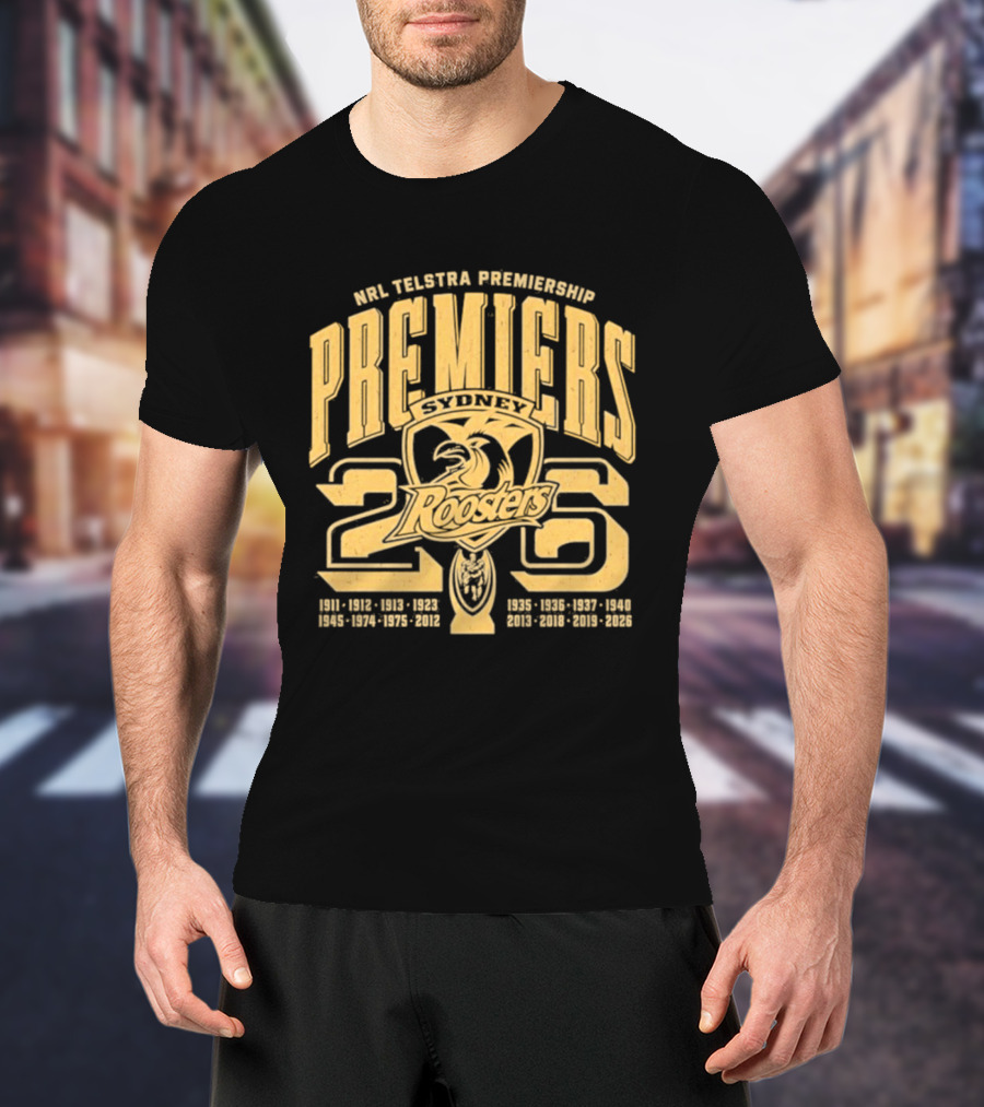 NRL Telstra Premiership Sydney Roosters Premiers 2026 T-Shirt