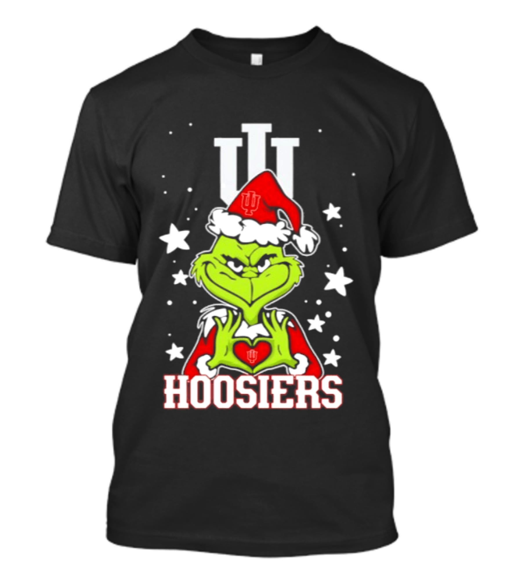 Indiana Hoosiers Grinch Christmas Love Hands 2026 Football T-Shirt