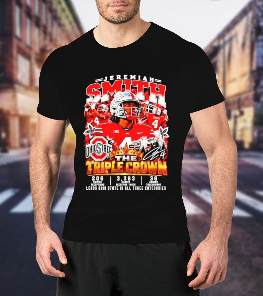 Jeremiah Smith Ohio State The Triple Crown 3.1.3 3.2.3 3.8.2 Football Player T-Shirt